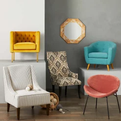 Bendell Yellow Velvet Tufted Accent Club Chair With Gold Legs Opening Sales