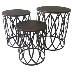 Copper Round Metal Side Table, Large Promotion