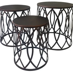 Copper Round Metal Side Table, Small Bargain Sale