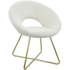 Felicity Faux Fur Accent Chair Cream Gift Selection