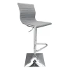 Maxwell Adjustable Faux Leather Barstool, Grey Outlet