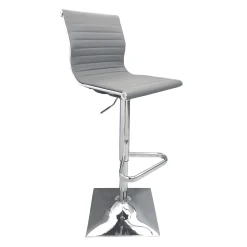 Maxwell Adjustable Faux Leather Barstool, Grey Outlet
