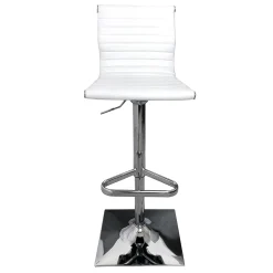 Maxwell Adjustable Faux Leather Barstool, White Discount Online