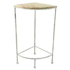 Metal Corner Plant Stand With Wood Top Grey, Medium Cheaper
