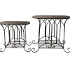 Oval Wood Top Gothic Table With Brown Arch Decorative Metal, Small Good Quality