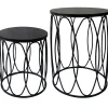 Round Wood Top With Oval Metal Table, Small Promotion