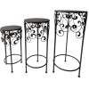 Round Wood Top With Scroll Metal Plant Stand, Medium Featured