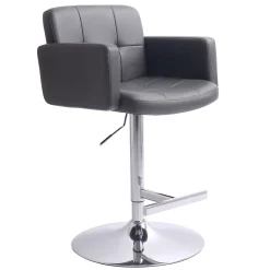 Stout Adjustable Faux Leather Barstool, Grey Discount